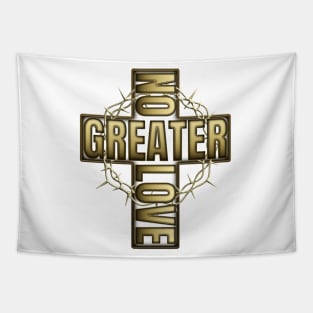 No Greater Love Than Jesus Cross And Thorns Tapestry