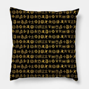 Ancient south american cave painting and petroglyphs pattern art Pillow