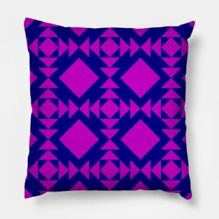 Fuchsia and Navy Illinois Patchwork Pattern Pillow