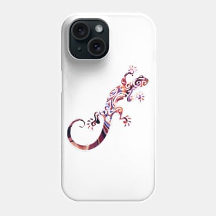 Ornate Gecko Colorful Lizard Illustration Phone Case