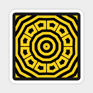 HIGHLY Visible Yellow and Black Line Kaleidoscope pattern (Seamless) 29 Magnet