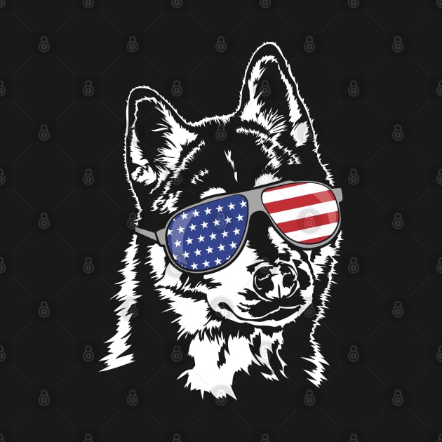 Funny Proud Siberian Husky American Flag sunglasses by wilsigns