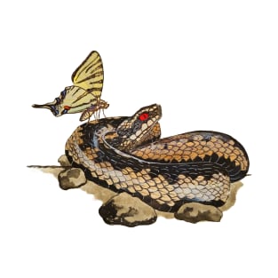 Viper Snake with Butterfly T-Shirt