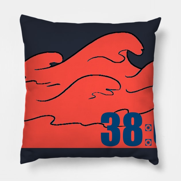 Alpine Ruby Waves Pillow by PhantasyPhactory