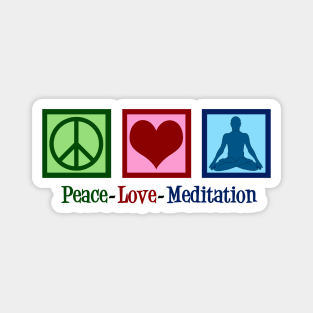 Peace Love Meditation Magnet