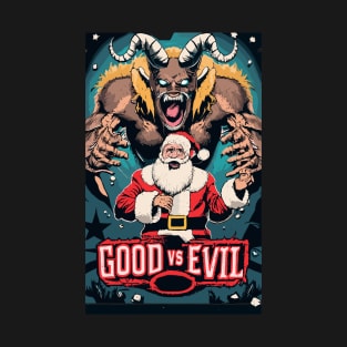 Krampus- Evil St Nick- Good Vs Evil Comic Book Style T-Shirt