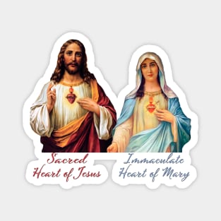 Immaculate Heart and Sacred Heart Typography Magnet