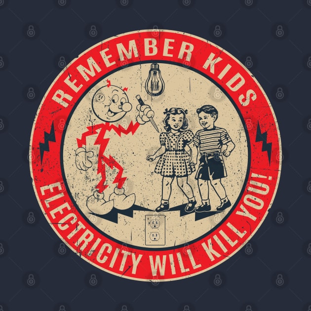 Reddy Kilowatt Electricity will kill you by Alema Art