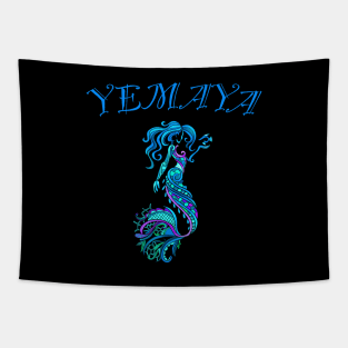 Cute Mermaid Girl Yemaya Orisha Religion Yoruba Tapestry