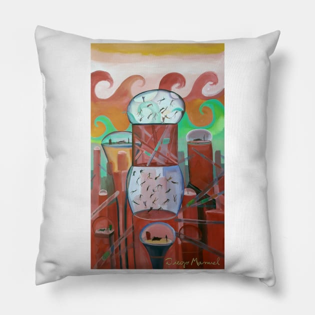 red city 2 Pillow by diegomanuel