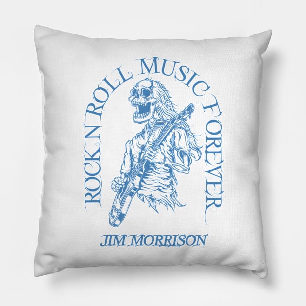 Jim Morrison ./// Skeleton Guitar Pillow by Stroke Line