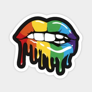 Rainbow lips colorful Magnet