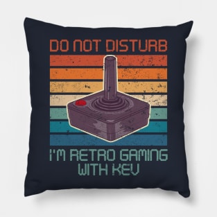 Do not disturb i'm retro gaming with Kev Classic Retro Sunset Pillow