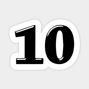 Number 10 in 3d font text style Magnet