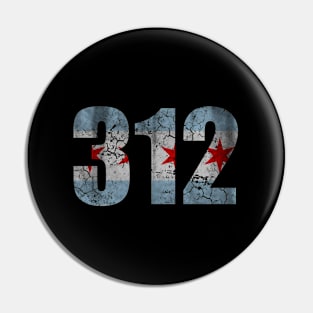 Chicago Flag 312 Fade Pin