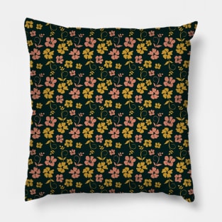 Botanic Floral Pattern Pink Yellow Pastel Pillow