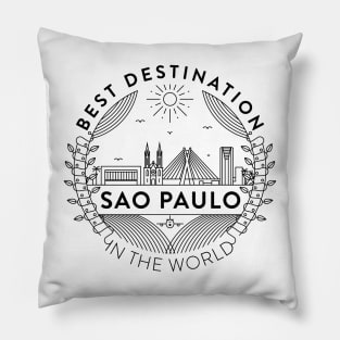Sao Paulo Minimal Badge Design Pillow