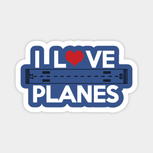 I love airplanes and aviation with hearth Magnet