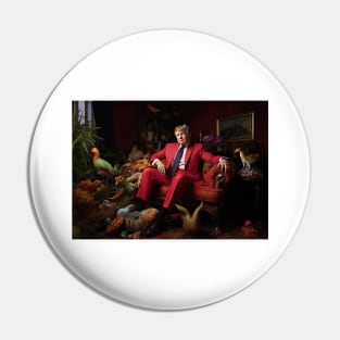 Trump sit on coach with red suit Pin