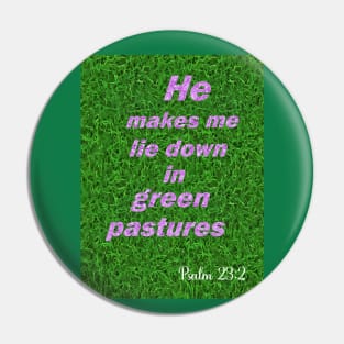 He makes me lie down in green pastures Pin