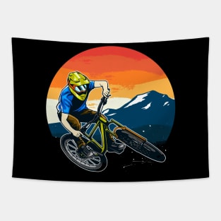 Mountain bike illustration Tapestry