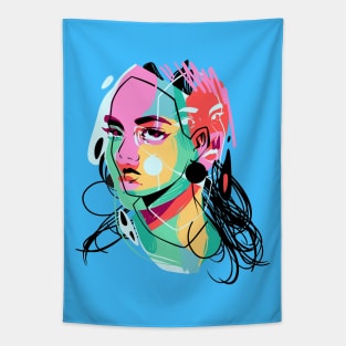 Girl in abstract Tapestry