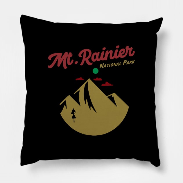 Mt Rainier Washington Pillow by Alexander Luminova