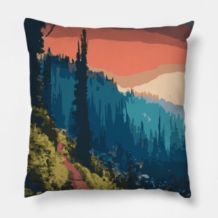 Serene Wilderness I Mountains Trees landscape Pillow