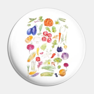 colorful vegetable ink and watercolor collection Pin