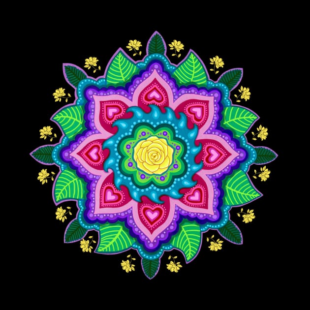 Yellow Rose Mandala by SoozieWray