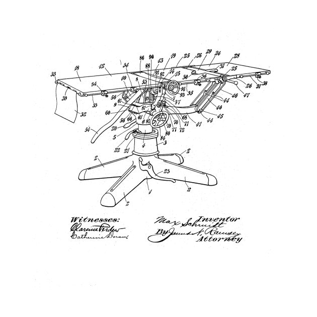 Operating Table Vintage Patent Hand Drawing by TheYoungDesigns