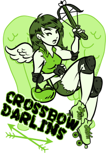 Crossbow Darlins Roller Derby Magnet