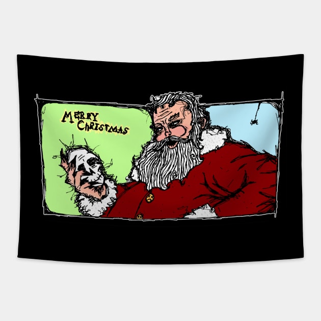 Dark and Gritty Gothic Scary Santa Claus Tapestry by MacSquiddles