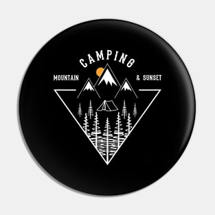 Camping Mountain & Sunset Pin