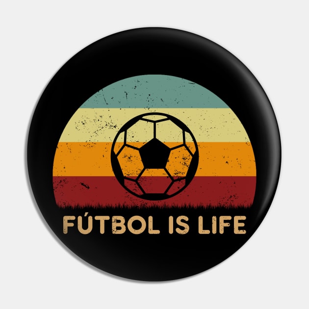 Retro Sunset - Futbol Is Life Pin by GoodIdeaTees