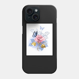 Pink Roses with Butterflies Phone Case