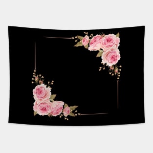 Wedding Invitation Flower Rose Pink Border Digital Tapestry