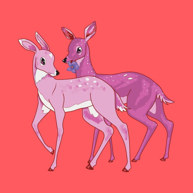 Pink Doe Couple | Lesbian Pride Deer by GeorgiaGoddard