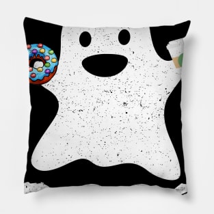 Boo Love Donut Coffee Trick or Treat Halloween Pillow