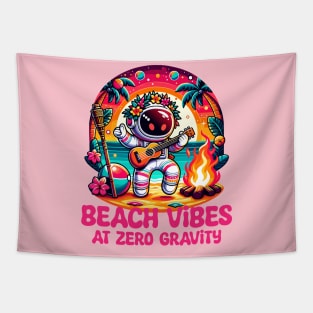 Beach Vibes at Zero Gravity - Astronaut Tapestry