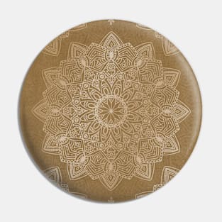 Beautiful hand drawn soft golden mandala on yellow ochre Pin