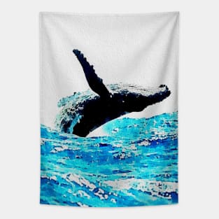 humpback whale Breaching Tapestry