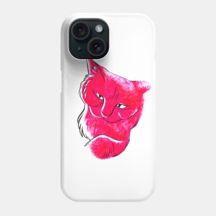 Neon Pink Cat Phone Case