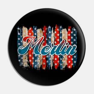 Retro Pattern Merlin 80s 90s Birthday Vintage Style Pin