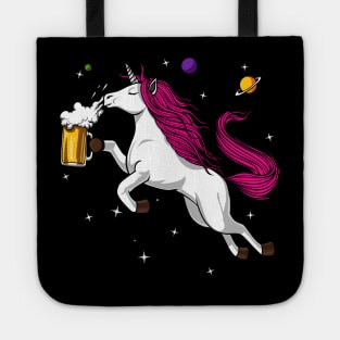 Unicorn Drinking Beer Tote