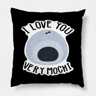 I love you very mochi (Blue) Pillow