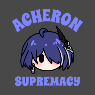 Honkai star rail acheron supremacy chibi typography game | Morcaworks T-Shirt