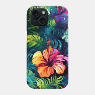 Colorful hibiscus pattern Phone Case