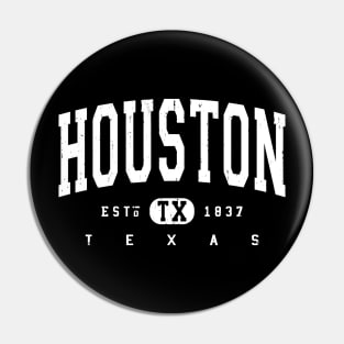 Houston TX Arched Distressed Vintage print Pin