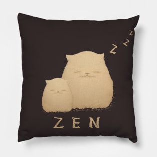 2 zen cat Pillow